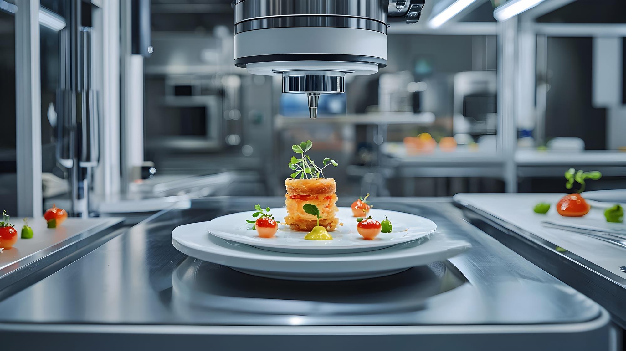 studio kitchen with futuristic plating